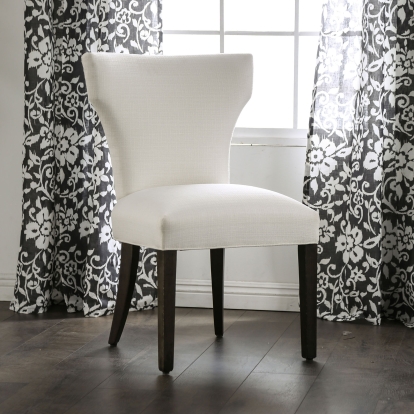 Kassidy Beige/Espresso Side Chair (Set of 2) Model FOA3004SC-2PK by Furniture of America