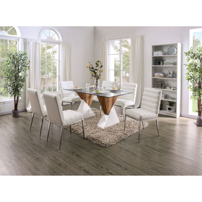Binjai Unique Geometric Shape 5 Piece Dining Table Set Model FOA3747T-5PC by Furniture of America
