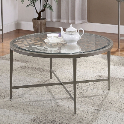 Freja Silver Coffee Table Model FOA4743C by Furniture of America