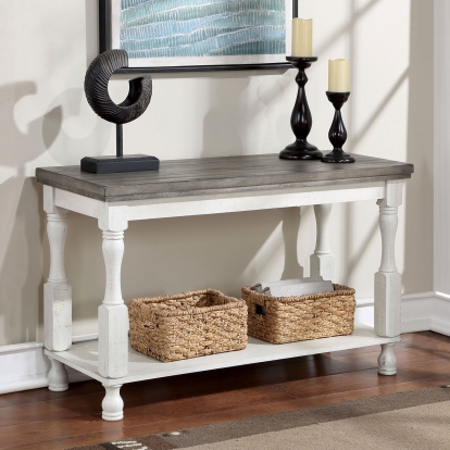 Calandra Antique White/Gray Sofa Table Model FOA4908S by Furniture of America