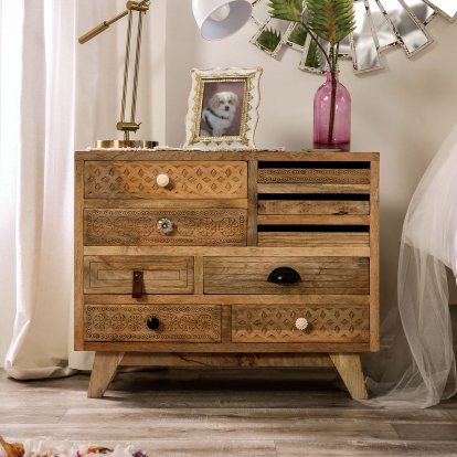 Blanchefleur Weathered Light Natural Tone Chest Model FOA51009 by Furniture of America
