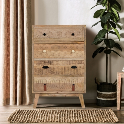 Blanchefleur Weathered Light Natural Tone Chest Model FOA51010 by Furniture of America