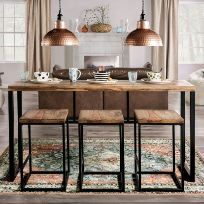 Larkspur Natural Tone/Black Bar Table Model FOA51023 by Furniture of America