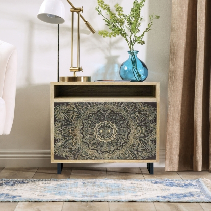 Oleana Natural/Black Cabinet Model FOA51045 by Furniture of America