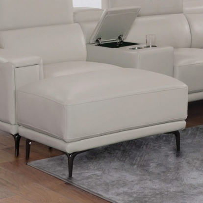 Furniture Of America Brekstad Contemporary Leatherette, Metal, Solid Wood, Others Light Gray Ottoman | FOA6476LG-OT