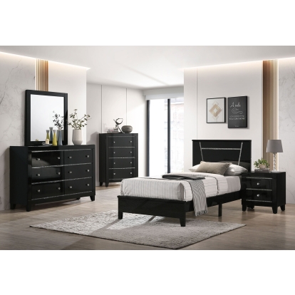 Magdeburg Black Twin Bed Model FOA7038BK-T by Furniture of America