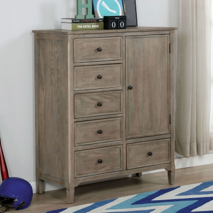 Vevey Wire-Brushed Warm Gray Armoire Model FOA7175AR by Furniture of America