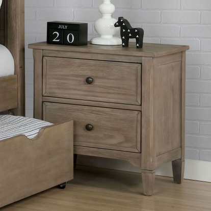 Vevey Wire-Brushed Warm Gray Night Stand Model FOA7175N by Furniture of America