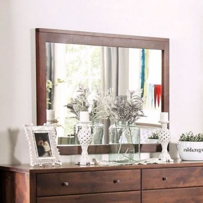 Furniture of America Willamette Mid-Century Modern Solid with Wood Espresso Mirror Model FOA7601M