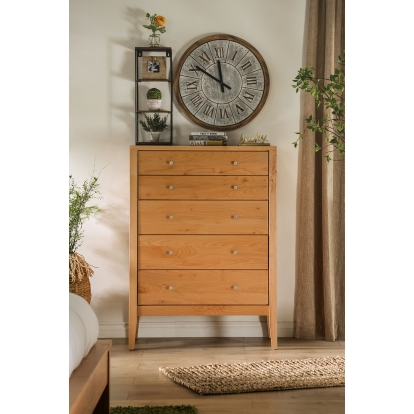 Willamette Light Oak 5-Drawer Chest Model FOA7602C-5D by Furniture of America
