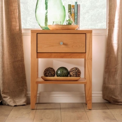 Furniture of America Willamette Mid-Century Modern Solid with Wood Light Oak Night Stand Model FOA7602N
