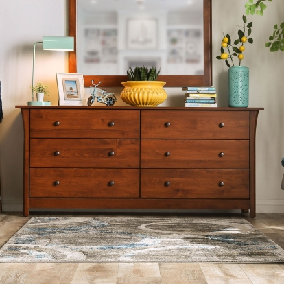 Keizer Dark Cherry 6-Drawer Dresser Model FOA7603D-6D by Furniture of America
