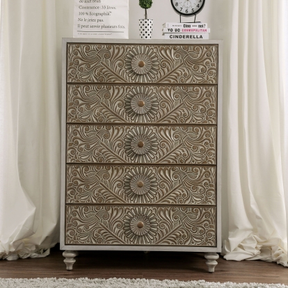 Jakarta Antique White Chest Model FOA7882C by Furniture of America