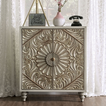 Jakarta Antique White Wine Cabinet Model FOA7882CN by Furniture of America