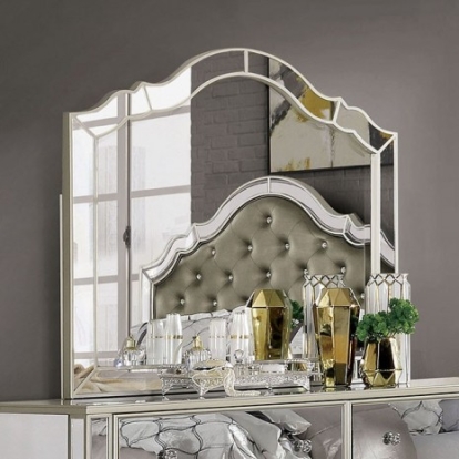 Furniture of America Eliora Glam Mirror Resin Solid with Wood Silver Mirror Model FOA7890M