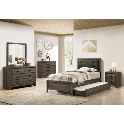 Roanne Gray/Charcoal 4 Piece Full Bedroom Set Model FOA7927F-4PC by Furniture of America