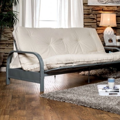 Furniture of America Plosh Contemporary Cotton Polyester White 8" White Futon Mattress with Spring Model FP-2415NN