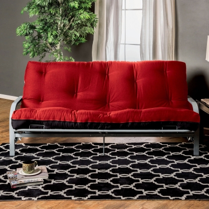 Knox Red/Black 8" Red/Black Futon Mattress with Inner Spring Model FP-2415BR by Furniture of America