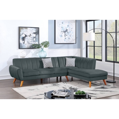 Poundex 2-Piece Sectional Set With 2 Accent Pillows Model F8867