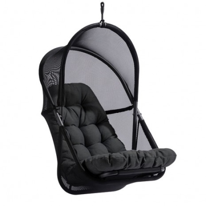 Furniture of America Breeze Modern Polyester Steel Black Swing Chair Model GM-1010BK