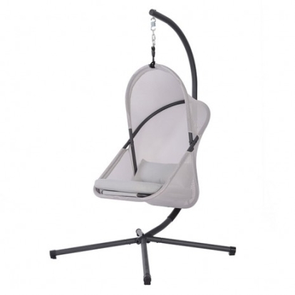 Furniture of America Crush Modern Polyester Steel Light Gray Swing Chair Model GM-1011LG