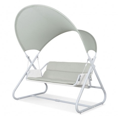 Furniture of America Sandor Modern Polyester Steel White Swing Chair Model GM-1013WH
