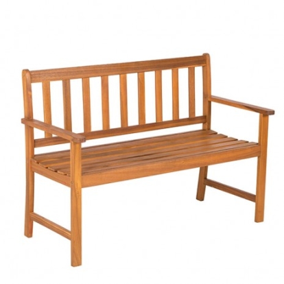 Furniture of America Borkum Rustic Acacia with Wood Natural Garden Bench Model GM-1017