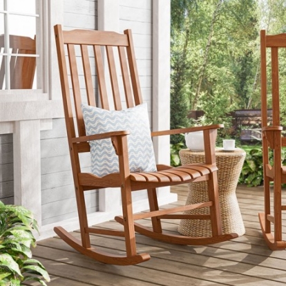Furniture Of America Moose Rustic Eucalyptus Wood Natural Rocking Chair | GM-1019