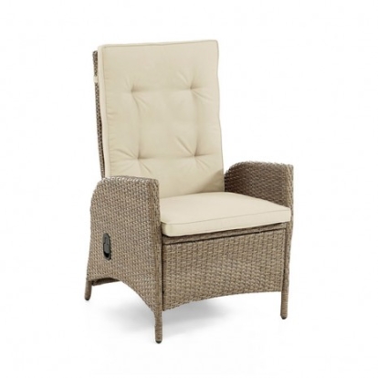 Furniture of America Mackay Contemporary Aluminum Fsc Certified 100% Teak with Wood Beige-Natural Reclining Chair (2-Ctn) Model GM-2002-2PK