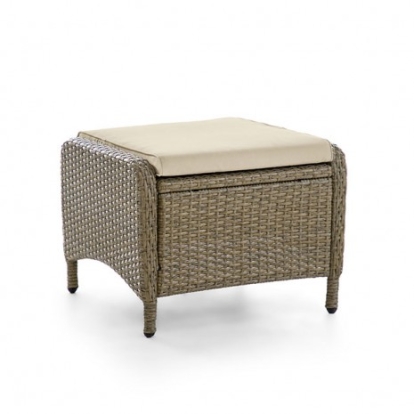 Furniture of America Mackay Contemporary Aluminum Fsc Certified 100% Teak with Wood Beige-Natural Ottoman (2-Ctn) Model GM-2003-2PK