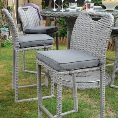 Furniture Of America Cyprus Contemporary Aluminum, Faux Wicker Gray Bar Chair (6/Ctn) | GM-2007-6PK