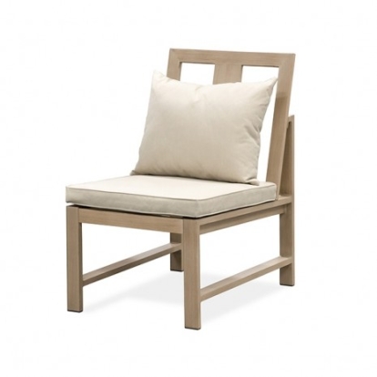Furniture of America Bordeaux Contemporary Aluminum Polyspun Fabric Stainless Steel Natural-Beige Armless Chair (2-Ctn) Model GM-2020-2PK