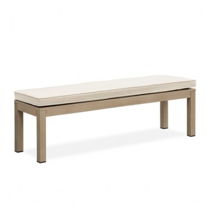 Furniture of America Bordeaux Contemporary Aluminum Polyspun Fabric Stainless Steel Natural-Beige Bench Model GM-2021