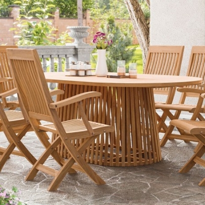 Furniture of America Lovina Transitional Teak with Wood Natural Oval Dining Table Model GM-2031-PK