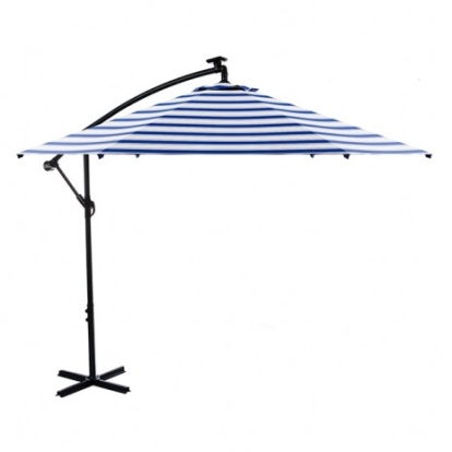Furniture of America Glam Contemporary Fabric Metal Blue-White-Black Cantilever Umbrella Model GM-3003BL