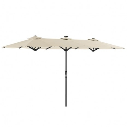Furniture of America Musa Contemporary Fabric Metal Canvas Stone Rectangular Market Umbrella Model GM-3007CS