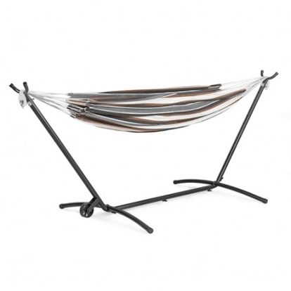 Furniture of America Haley Contemporary Polyester Cotton Steel Brown-Black Hammock Model GM-4003-2PC