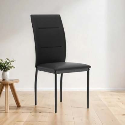 Furniture Of America Malin Contemporary Leatherette, Metal, Others Black Chair (2/Ctn) | GM-5012-2PK