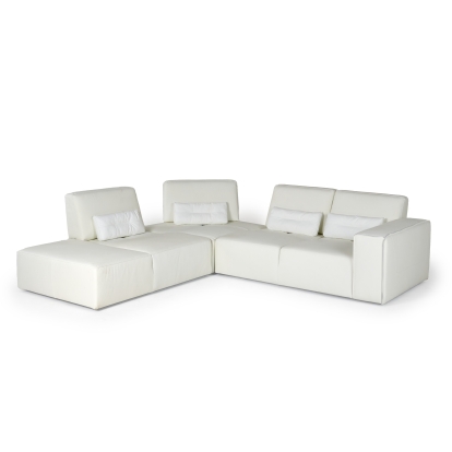 VIG Furniture White Sectional Sofa SKU VGCC-HOLLYWOOD-WHT-LAF-SECT - Product ID 80348