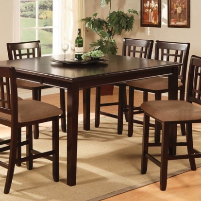 Furniture Of America Central Park Transitional Solid Wood, Wood Veneer, Others Dark Cherry Square Counter Ht. Table | CM3100PT