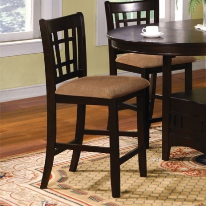 Furniture of America Metropolis Cottage Microfiber Solid with Wood Veneer Espresso Counter Ht. Chair (2-Box) Model CM3032PC-2PK