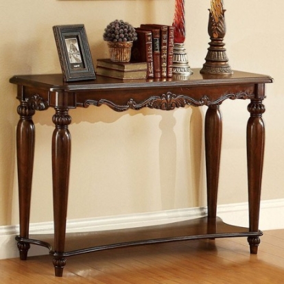 Furniture of America Bunbury Traditional Solid with Wood Veneer Cherry Sofa Table Model CM4915S