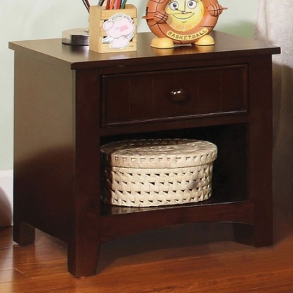 Furniture of America Omnus Transitional Solid with Wood Veneer Dark Walnut Night Stand Model CM7905EXP-N
