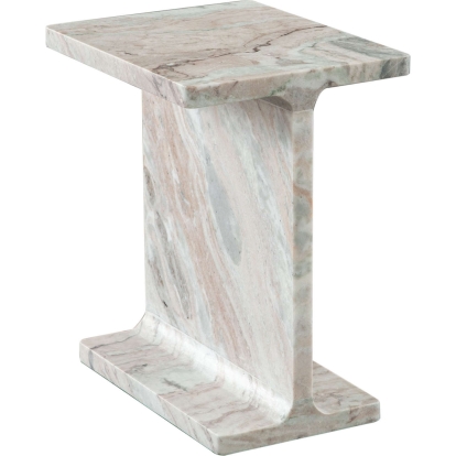 Diamond Sofa IRISATNA Iris I-Beam Accent End Table Genuine Natural Marble