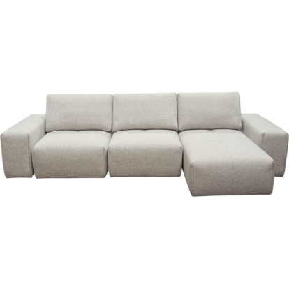 Diamond Sofa JAZZ2AC1CA2ARLB Jazz Modular 3 Seater Sectional Sofa Unit Adjustable Backrest Light Brown Fabric