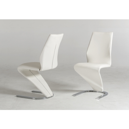 Penn - Modern White Leatherette Dining Chair (Set of 2) Dining Chair Grey furniture-00170499Z Vig Furniture VGGUJCD-6606-WHT