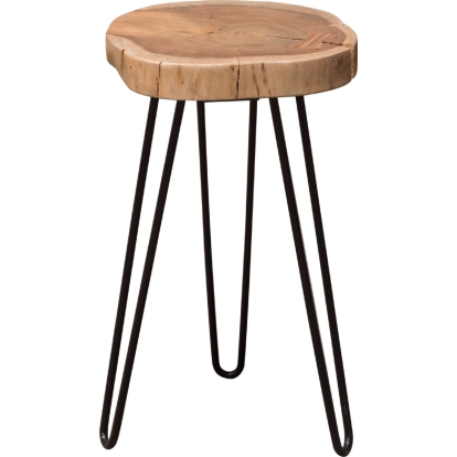 Diamond Sofa JOSSETNA Joss One of a Kind Live Edge Accent Table Acacia Black Hairpin Legs