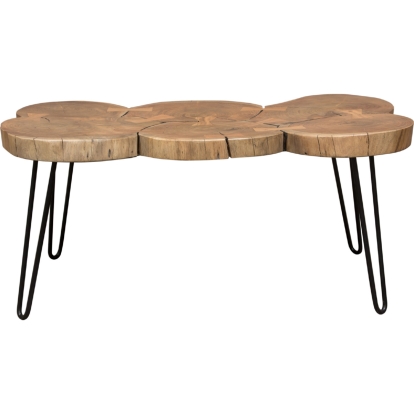 Diamond Sofa JOSSRCTNA Joss One of a Kind Live Edge Cocktail Table Acacia Black Hairpin Legs