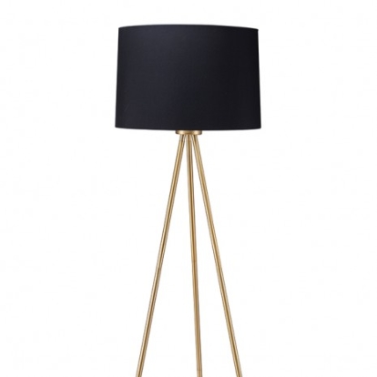 Furniture of America Zera Contemporary Fabric Metal Black-Gold Floor Lamp Model L731181-BK