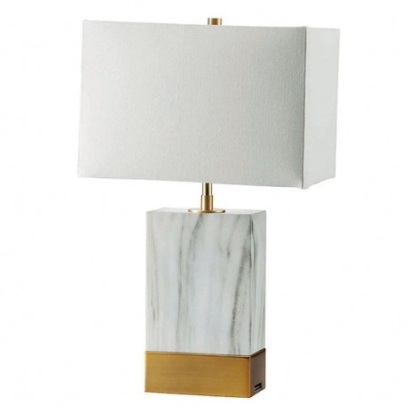 Furniture of America Faith Contemporary Metal White-Gold Table Lamp Model L731197-GL